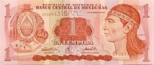 1 lempira (HNL, Honduras) awers