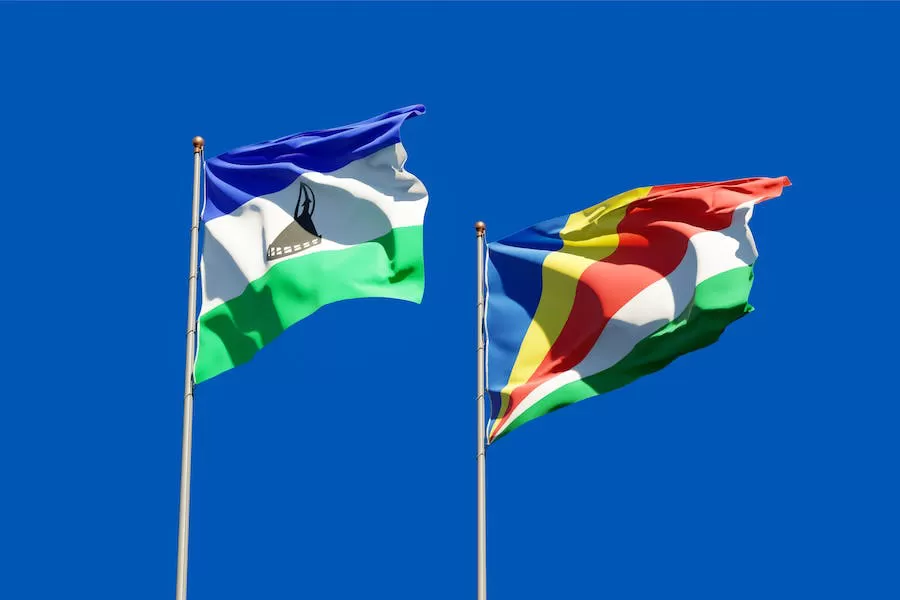 Flaga Lesotho, kraju gdzie walutą jest loti