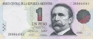 1 peso argentyńskie (awers)