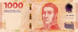 1000 peso argentyńskich (awers)