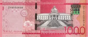 1000 peso dominikańskich (awers)