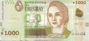 1000 peso urugwajskich (awers)